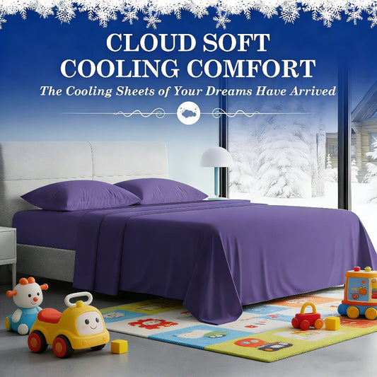 Bed Sheet Set Bamboo-Derived Fabric in 4- or 6-Piece Configuration with Extra-Deep Pocket and Fifteen Colors