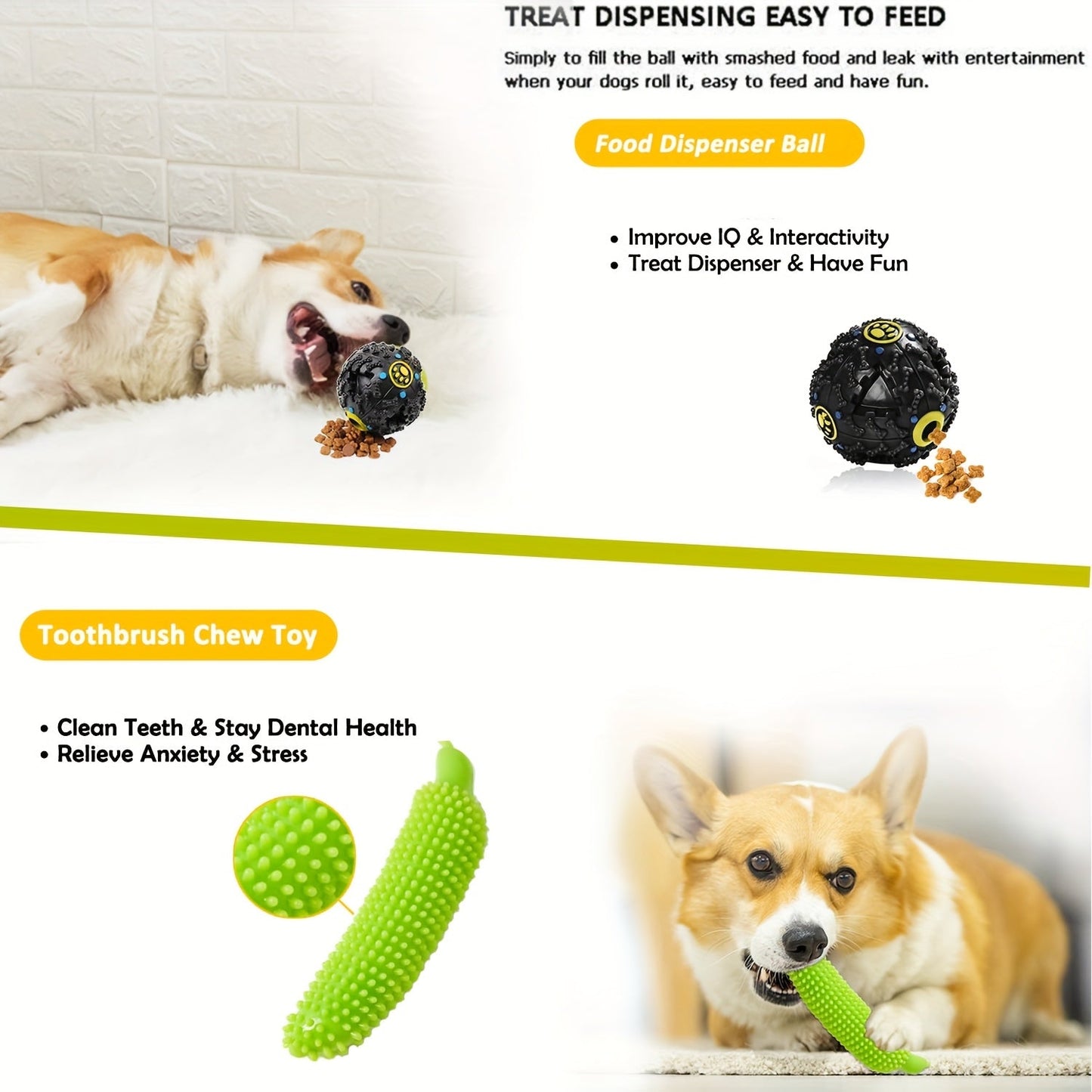 Dog Toys 25-Piece Activity Set with Rope, Squeaky, Tug, Teething and Treat-Dispenser Pieces