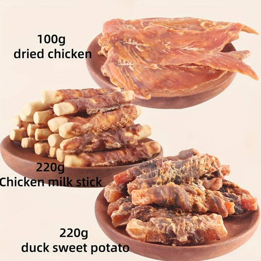 Dog Treats Duck, Chicken, Milk Stick and Sweet Potato Assortment with Combination and Gift Box Options