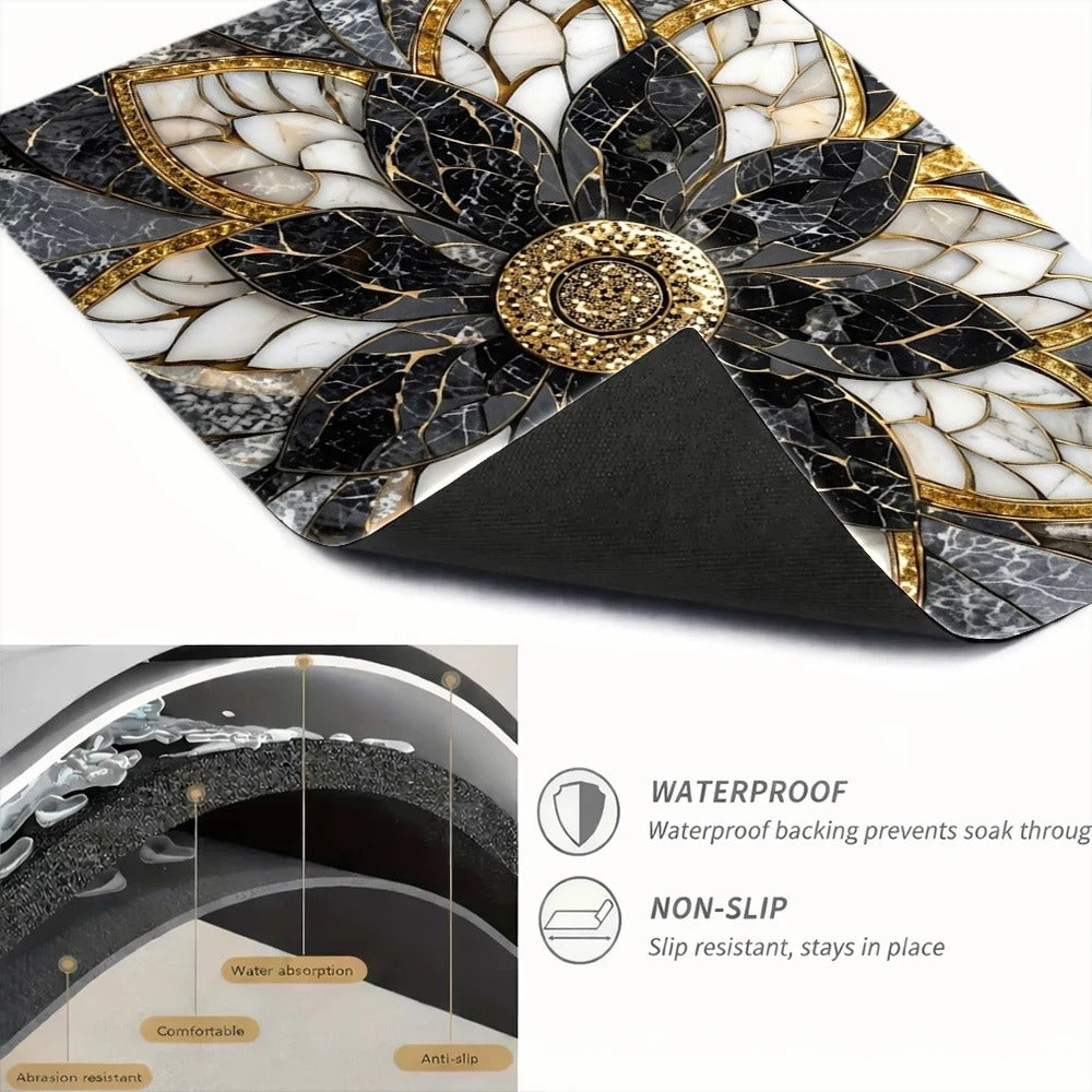 Lotus Marble Pattern Stove Protector Mat in 28.35 x 20.47-Inch or 3.9 x 7.8-Inch Checkout Sizes
