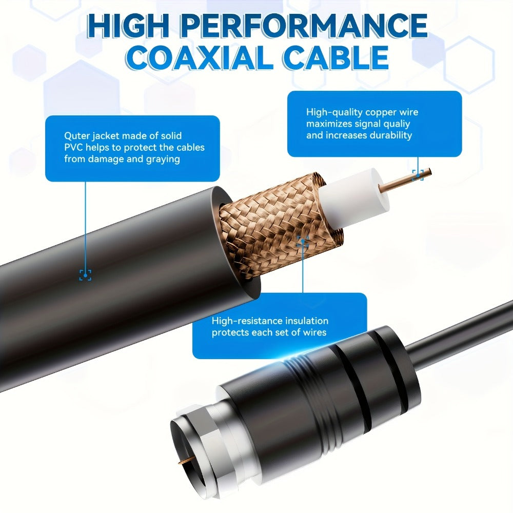 TV Antenna with Circular Omnidirectional Body, Powered Signal Amplifier, Coaxial Cable and Indoor Stand