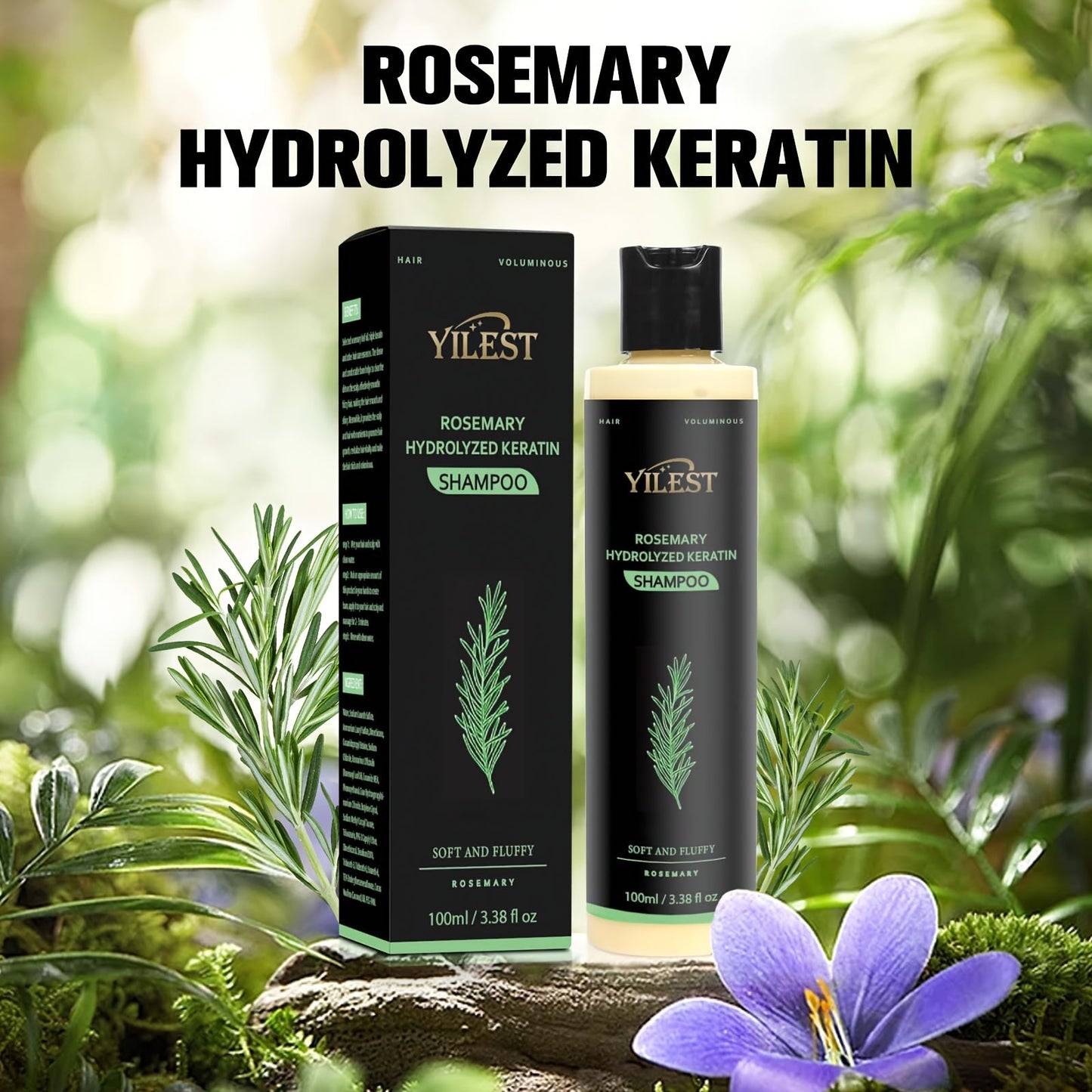 Rosemary Shampoo for hair care & Volume — Enriched with Rosemary Extract, Amino Acids & Plant Squalane | Strengthening, Moisturizing &