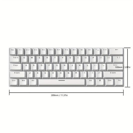 Blue Switch RGB Mechanical Keyboard 60% Layout – 61 Keys Ultra-Compact Wired Tenkeyless Design for PC, Laptop & Mac | Clicky Tactile Gaming & Typing Keyboard | Black & White Color Options