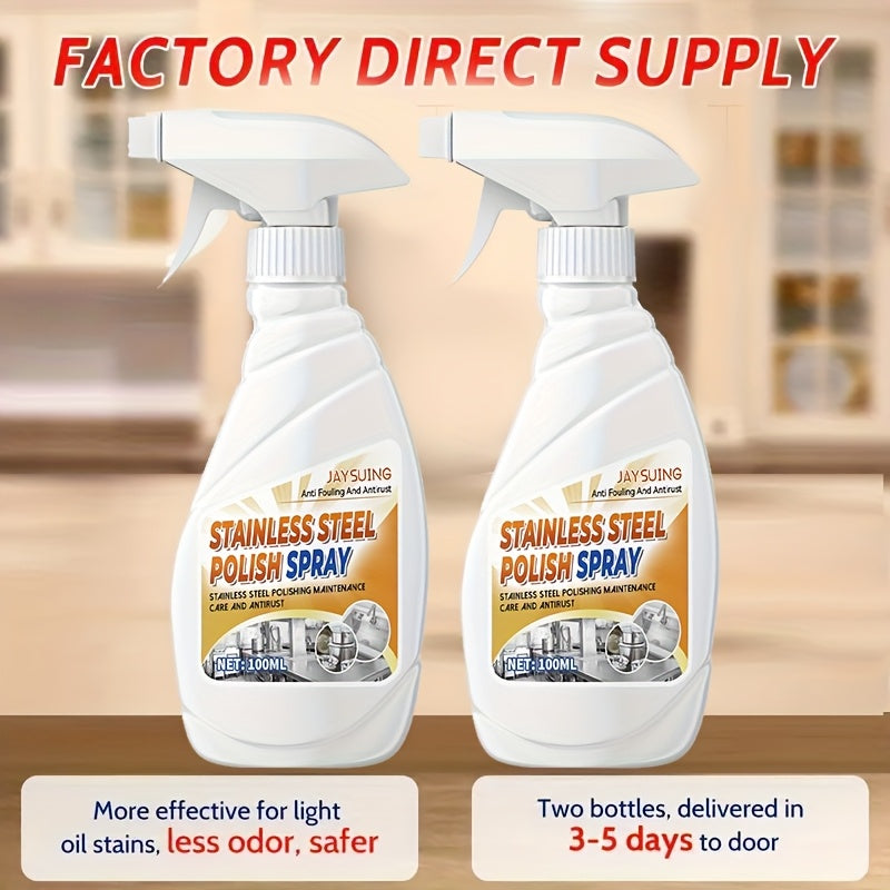 Stainless Steel Polish Trigger Spray in 3.38oz Single-Bottle or Two-Bottle Checkout Options
