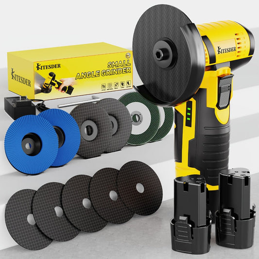 12V Cordless Angle Grinder - 19500 RPM Electric Sander & Polisher for Metal, Wood & Home Repairs, Multi-Function Grinding Tool