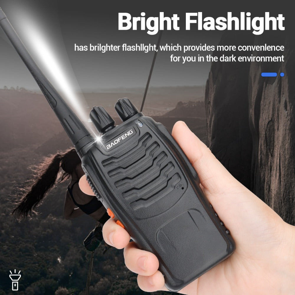 Baofeng BF-888S Walkie Talkie 2-Pack - Long Range UHF Two Way Radio, Wireless Frequency Copy, Portable Ham Radio for Hunting, Hiking, Camping & Emergency