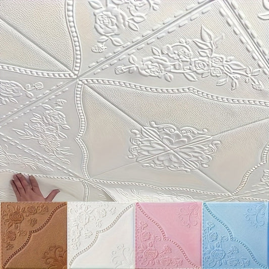 Peel and Stick Tile Stickers 13.78x13.78in Self-Adhesive Glam Plaid Pattern Wall Tiles for Kitchen Bathroom Living Room – 50pcs PVC Waterproof Removable Backsplash Decor