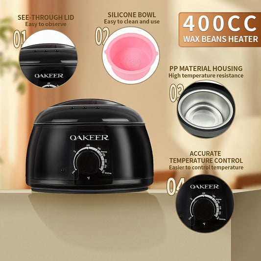 Wax Warmer Hair Removal Kit — 46-Piece Home Waxing Set with 5 Bags Wax Beans | Full Body Hair Removal for Eyebrows, Arms, Bikini & Nose | For Women & Men