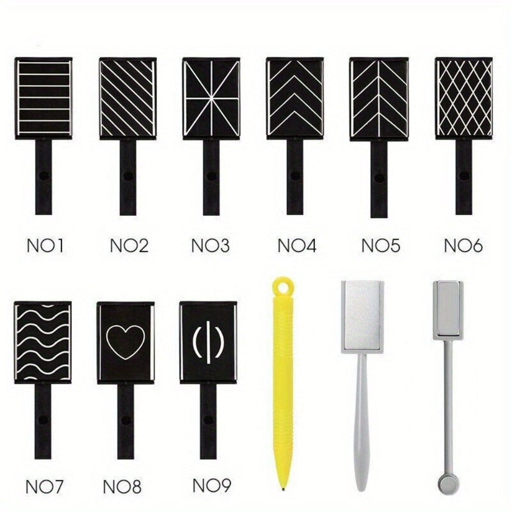 Cat Eye Gel Polish Kit 14Pcs Magnetic UV Nail Polish Set with Magnet Pen, 3D Shimmer Cat Eye Nail Art for