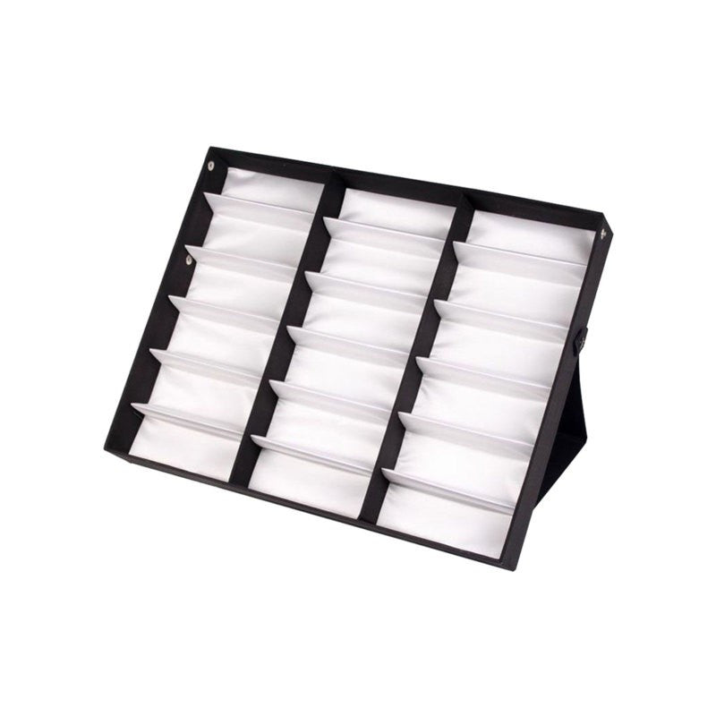 Eyewear Organizer - Eyeglass Display Case 18 Grids Box Velvet Glasses Storage Showcase Stand - product detail view 16