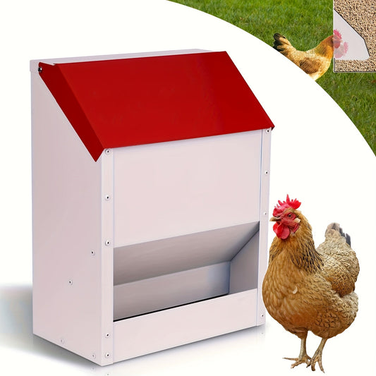 Chicken Feeder | Automatic Metal Galvanized Waterproof Wall Mount Coop