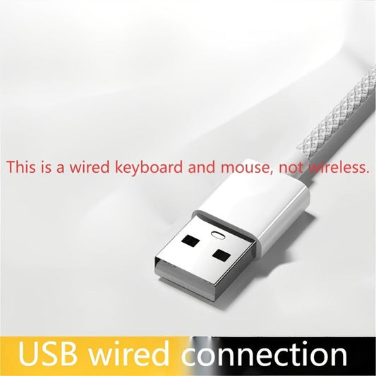 Retro Punk Keyboard and Mouse Set 104 Keys Silent Mechanical Feeling 6D Macro Mouse USB Wired Ergonomic Design for PC Laptop Desktop Gaming Office Home Creative Workstation
