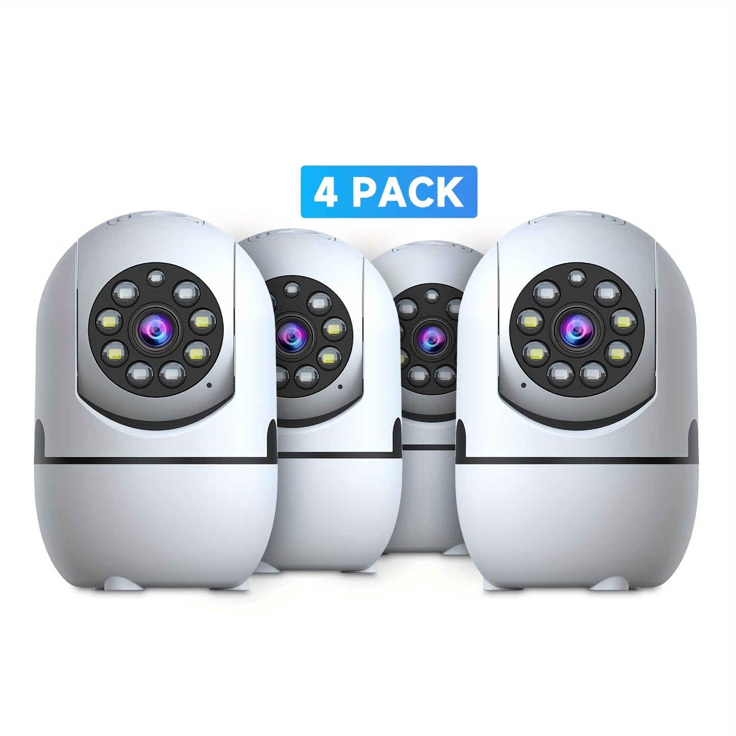 Pan Tilt Indoor Security Camera 355° with Dual Band 2.4G/5GHz WiFi, Color & B&W Night Vision, 2-Way Audio, Baby Pet Monitor, Motion Detection, Alexa Compatible, Cloud & SD Storage – 1/2/3/4 Pack