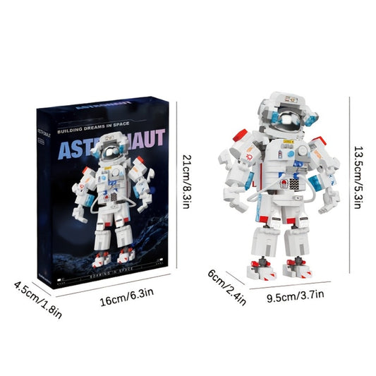 Building Block Set Astronaut Model, 623 Micro Pieces with White Space Suit Figure and 23cm Display Height