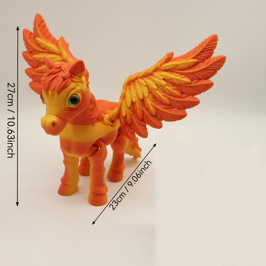 Pegasus Flying Horse Figurine Articulated 3D Printed – Large Poseable Mythology Fantasy Sculpture 10 Color Styles, Movable Joints Desk Decor Unique Gift for Kids Adults Horse Lovers