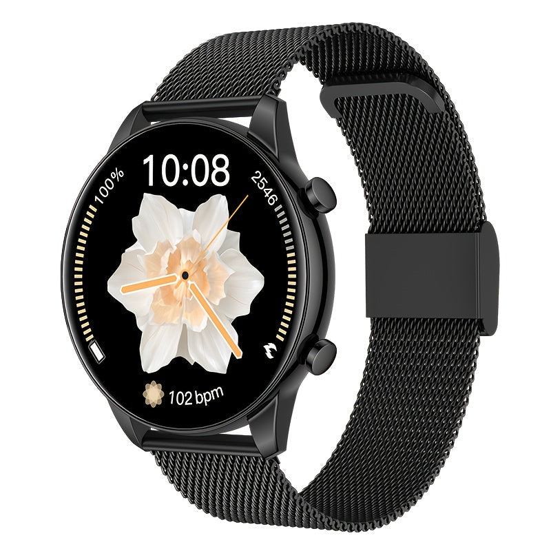 Smartwatch 2.01 Inch Round Dial with Calling, 100 Sport Modes, Games and Calculator with Two Band Styles