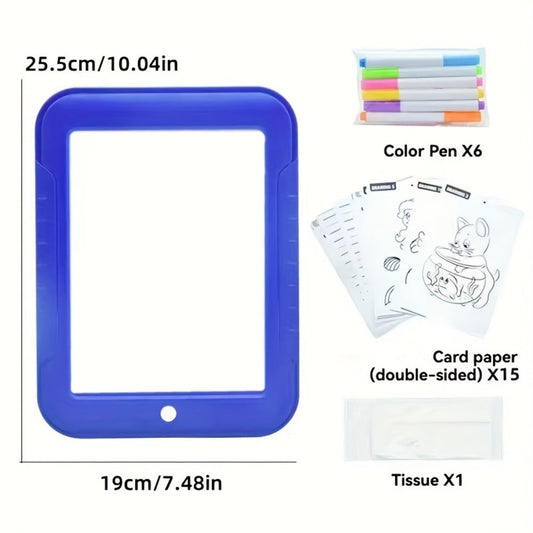 Light Up Drawing Board for Kids LED Doodle Art Set with Colorful Markers & 30 Cards Ages 3-8 – Battery-Powered Glow Writing Board | Birthday Christmas Travel Activity Gift for Boys & Girls