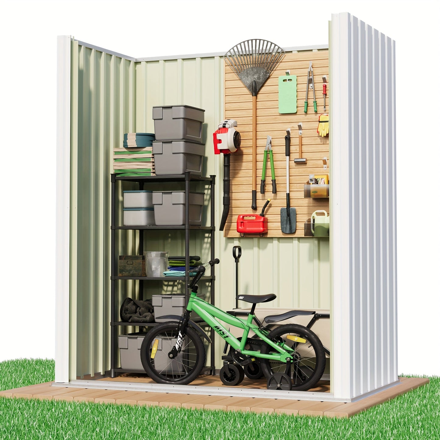 Garden Storage Shed | Metal Lockable Tool Backyard Waterproof Compact