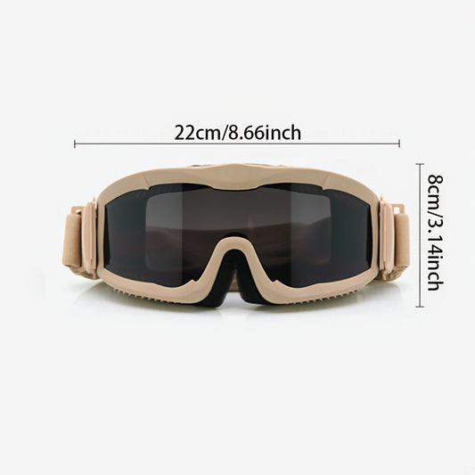 Polarized Off-Road Goggles Windproof – Wide Field of View, Anti-Fog, Durable Sports Glasses for Desert Snow Sand Outdoor Motorcycle Cycling Hiking