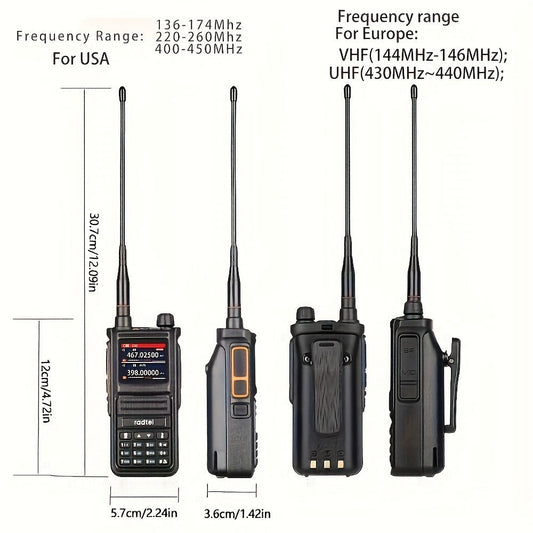 Radtel RT-470X Tri-Band Walkie Talkie 256CH, Aviation Air Band Two Way Radio with NOAA Weather & Marine, Long Range Handheld Transceiver USB-C Charging, Wireless Copy Frequency