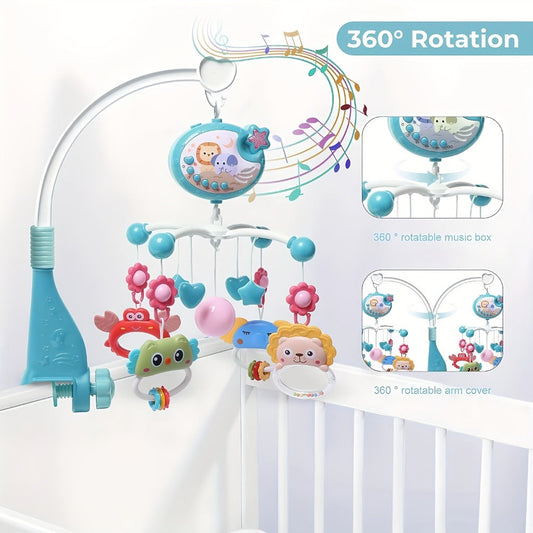 Baby Musical Crib Mobile with Music & Lights Projection – Take-Along Rattle & Music Box | Owl, Star & Penguin Styles | Newborn Infant Sleep Soother Gift for Boys & Girls