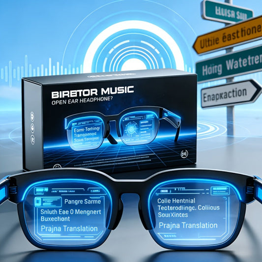 Smart Glasses Camera-Free Translation Eyewear with Open-Ear Bluetooth Audio, USB Charging and Model B Frame