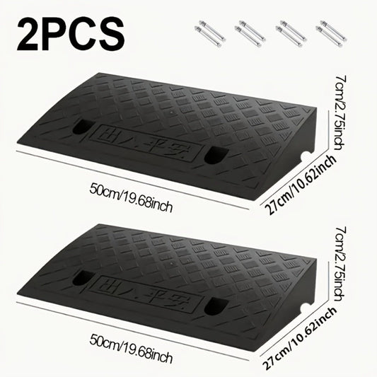 Curb Ramp Heavy Duty Plastic 3000 lb Portable Lightweight for Car SUV Motorcycle Bike Wheelchair Scooter Driveway Sidewalk Loading Dock Garage Outdoor Use Mobility Aid Ramp 2/4 Pack Black