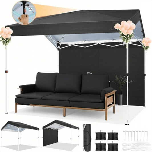Pop Up Canopy Tent 10x10 FT 1-Key Center Lock 3 Heights Carry Bag