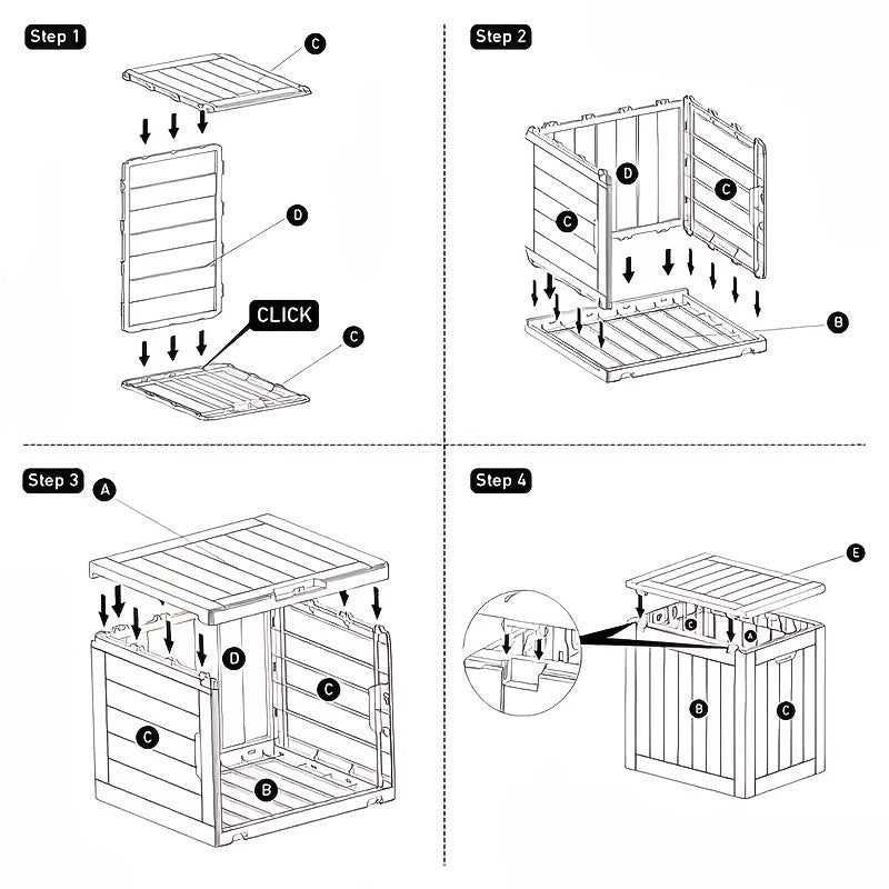 Flip-Top Resin Deck Storage Box with Secure Lid in Black for Patio, Pool and Garden Storage