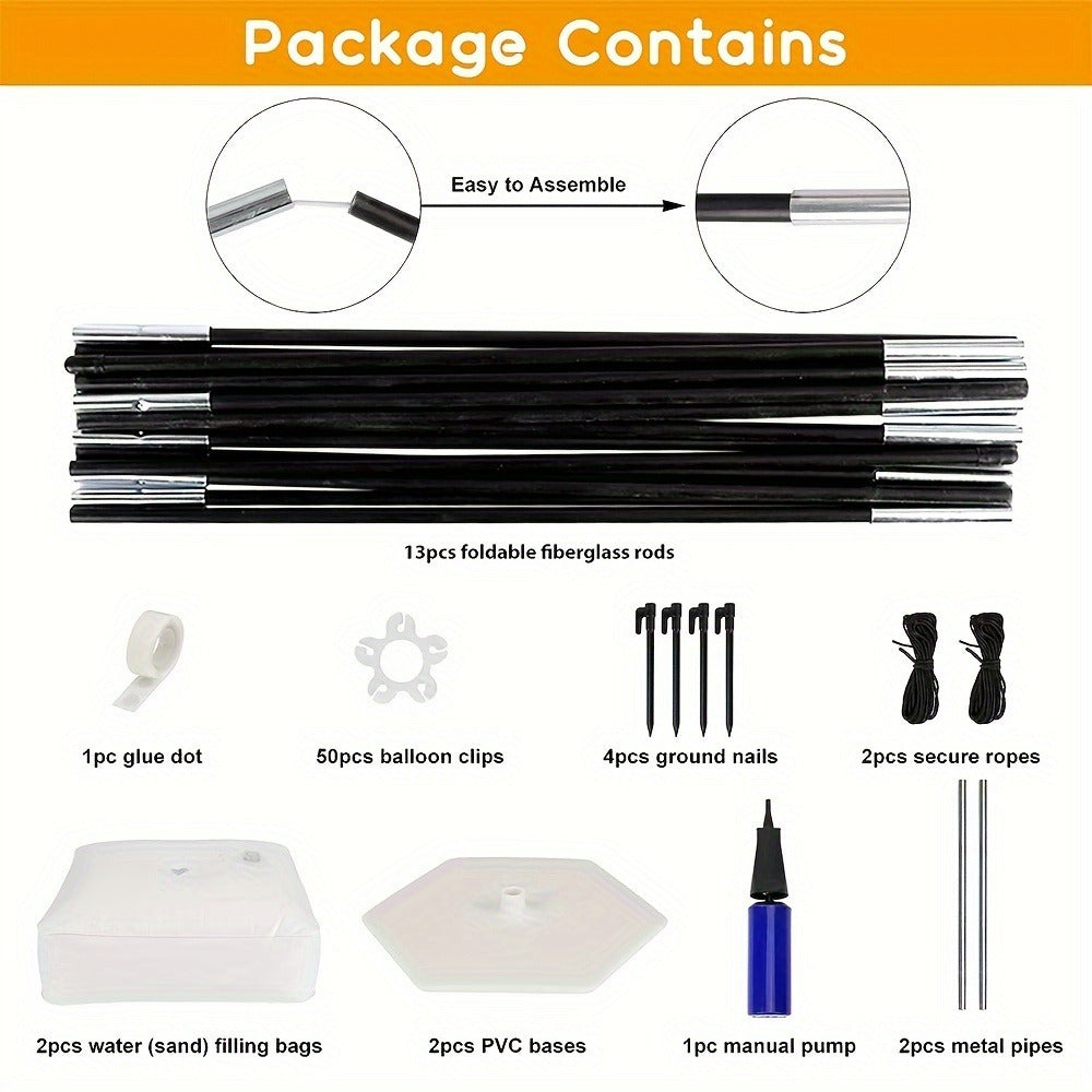 Balloon Arch Kit with Base Stand – Adjustable Floor Arch Stand, Water Fillable Base, Pump & Clips Included, 108x96in for Birthday Wedding Graduation Halloween Christmas Party Decorations