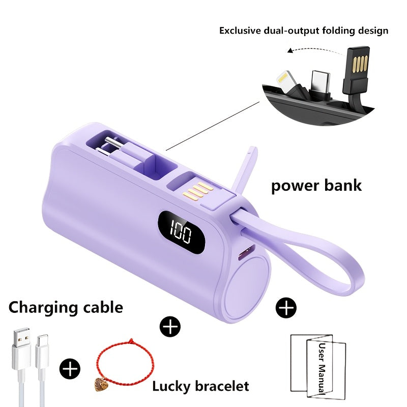 6000mAh Power Bank Gift Set with 22.5W Label, Fold-Out Connectors, Data Cable, Bracelet and Display