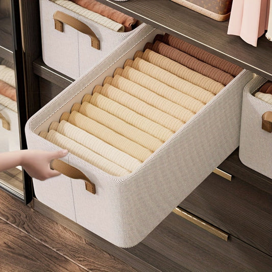 Large Fabric Storage Baskets with Handles 2 Pack Foldable Collapsible Storage Bins for Closet Bedroom Living Room Wardrobe Clothes Organizer Shelf Basket 26L