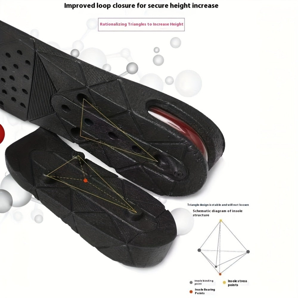 One-Pair Four-Layer Height-Increase Shoe Insoles with Adjustable 1.2- to 3.5-Inch Configuration