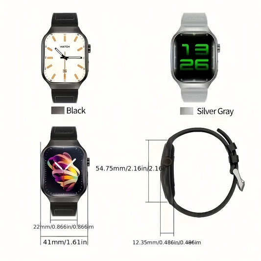 Smartwatch 1.96 Inch Curved HD Display with Bluetooth 5.2 Calling and Fitness Readouts in Three Colors