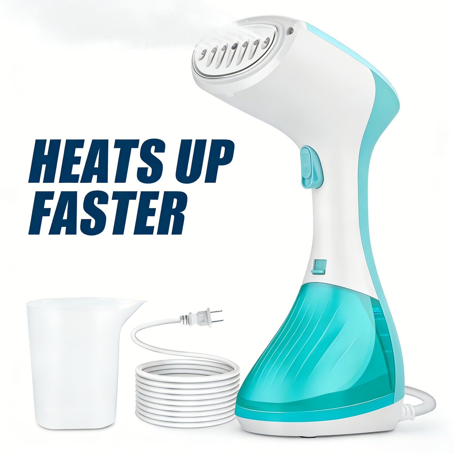1800W Handheld Garment Steamer with Three Steam Settings, 10oz Tank, 9.8ft Cord and Two Colors