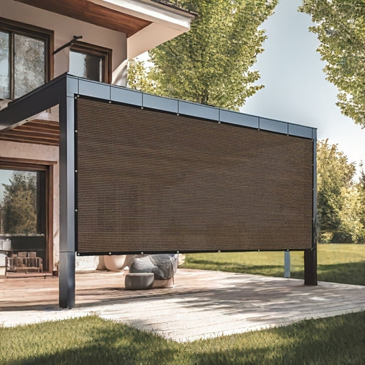 Fabric HDPE Outdoor Patio Roller Shade with UV Protection and Reinforced Corners detail image