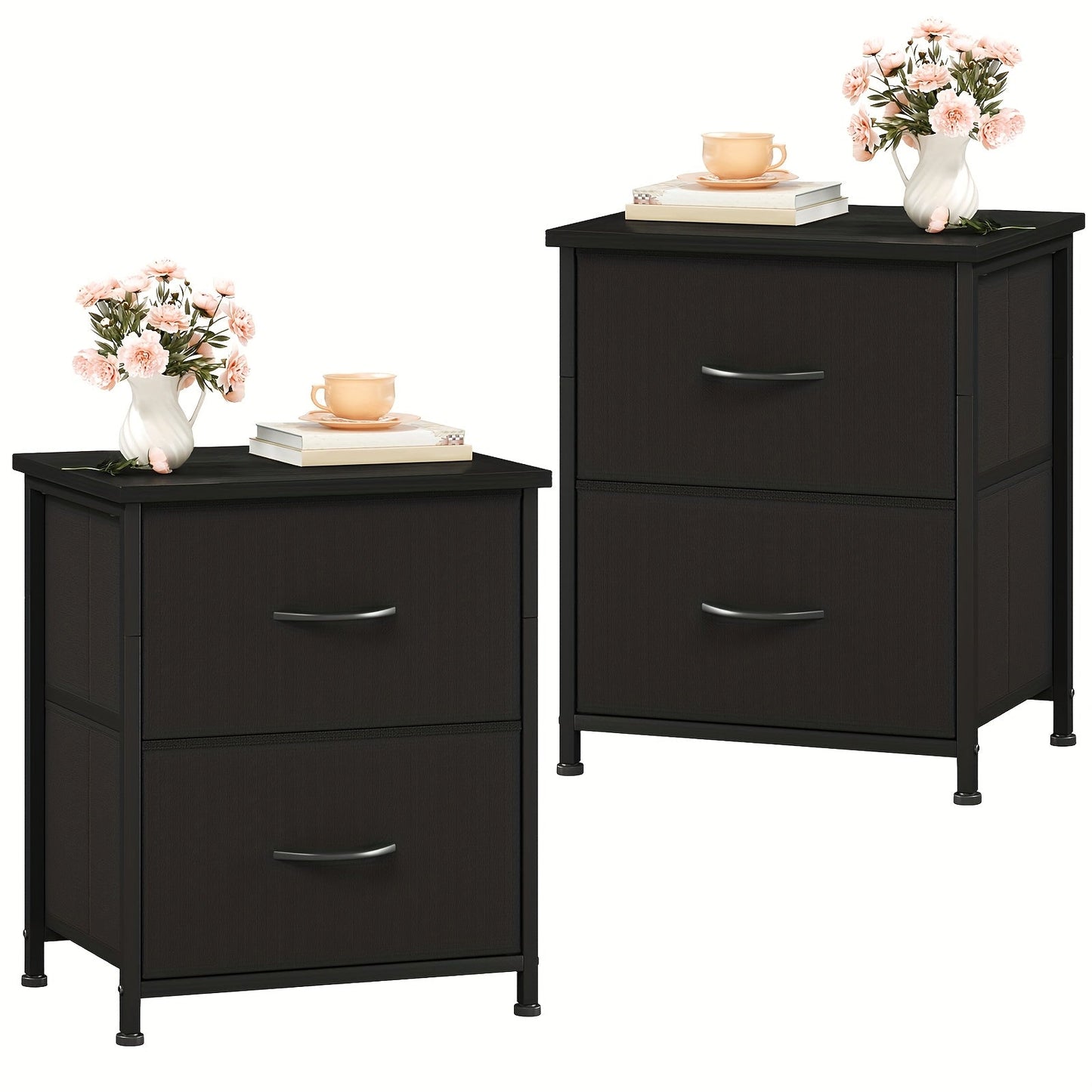 Nightstand shown in the Black, 2pcs option