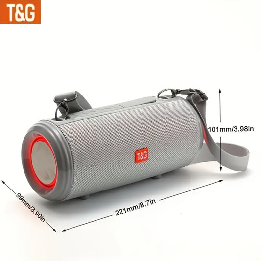 TG537 Portable Bluetooth Speaker with TWS Stereo Pairing, Hands-Free Calling, TF Card & USB Playback, Wireless Loudspeaker for Smartphone Tablet TV Camping Travel Outdoor Indoor