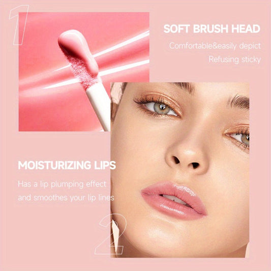 Lip Gloss Set 9 Pcs Moisturizing Liquid Lipstick with Mirror Long Lasting Non-Greasy Glossy Finish Berry Pink Red Shades Lip Glaze Kit Gift for Women