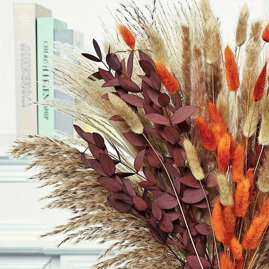 Artificial Pampas Grass Bouquet 72pcs – Bohemian Rustic Farmhouse Decor for Home Wedding Centerpiece Halloween Thanksgiving Valentine's Day Cafe