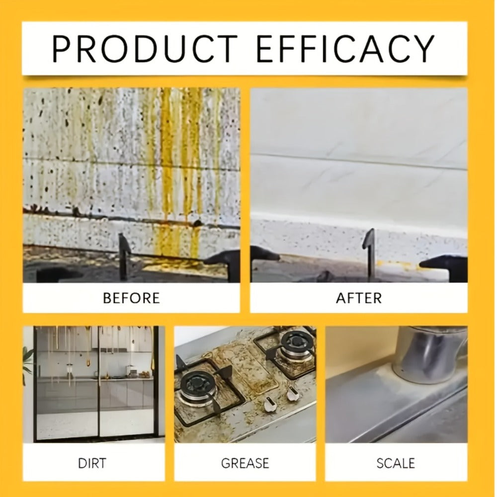 Calcium Carbonate Metal Cleaner Spray - Oil Stain Remover for Stove Oven Cooktop, Polish & Restoration Formula with Sponge