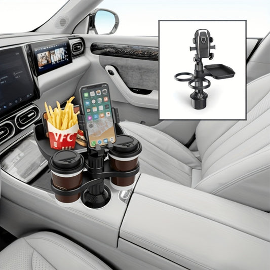 Car Cup Holder Tray Extender – Detachable Cup Holder Extension with Dining Tray, Car Organizer Table for Long-Distance Travel, Road Trips & Snacks in the Car