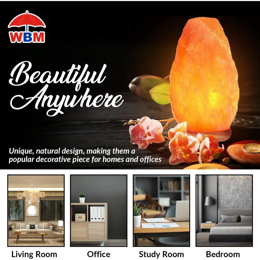 Himalayan Salt Lamp Set of 2 – 4-7 lbs Natural Pink Crystal Salt Lamps with Neem Wood Base & USB Dimmer Switch, Warm Soothing Glow for Bedroom Relaxation Yoga Meditation Home Decor