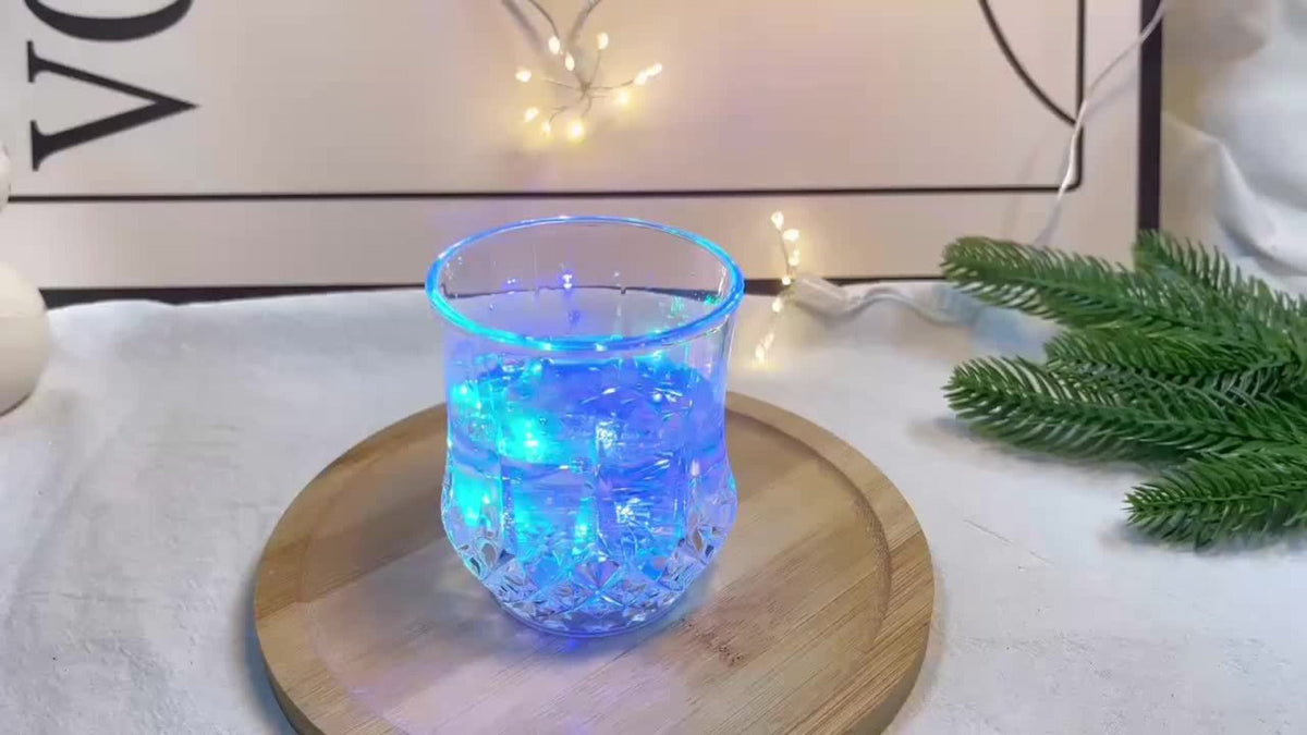 LED Light-Up Tumblers 12-Pack, 200 ml Color-Changing Party Cups Activated by Liquid for Bars, Birthdays and Celebrations