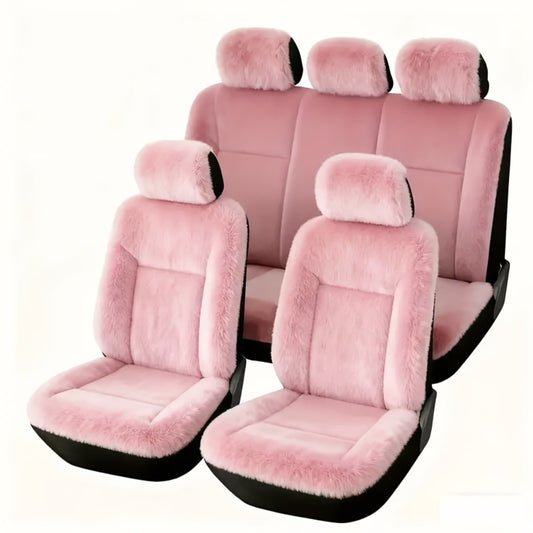 Car Seat Covers 5-Seat Plush Full-Wrap Set with Front and Rear Coverage in Seven Color Options
