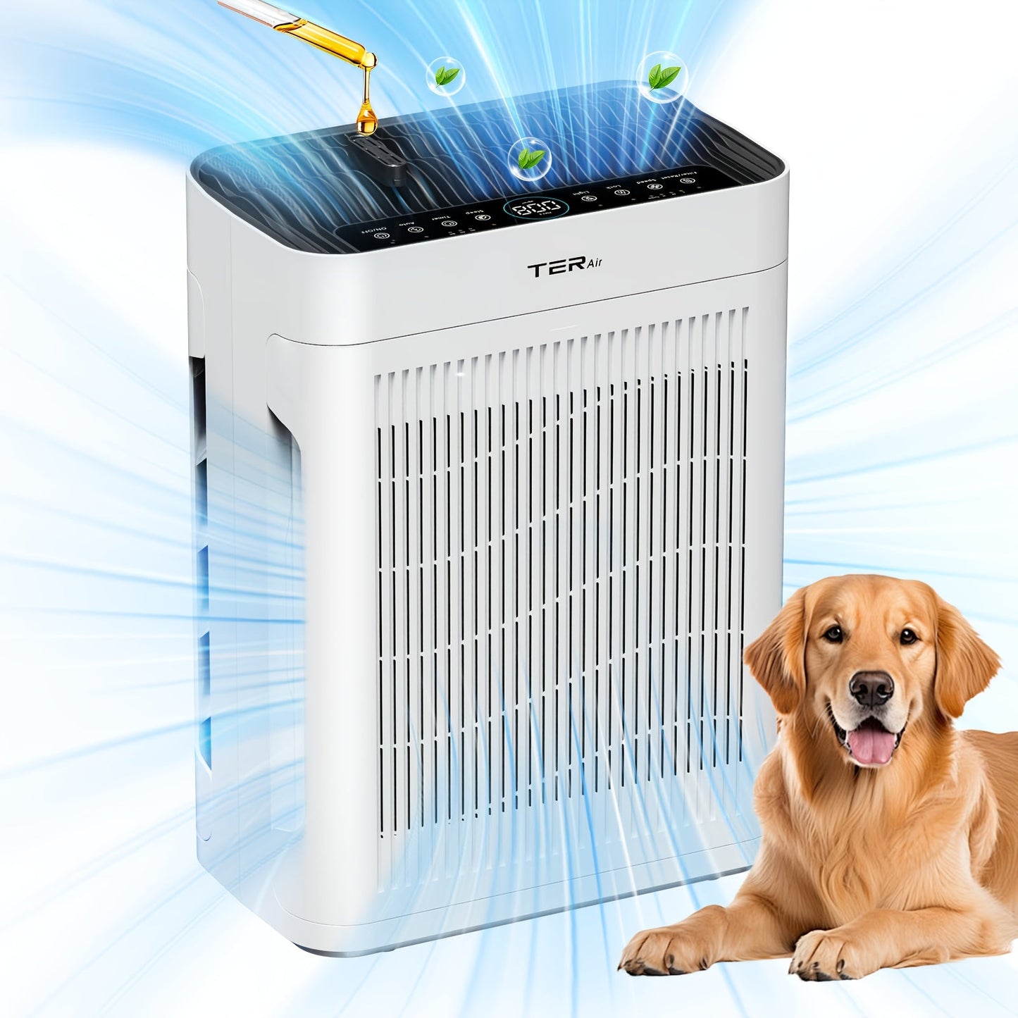 Air Purifier with H13 HEPA Filter, 2500 Sq Ft Coverage, PM2.5 Sensor, 22dB Mode and Two Colors