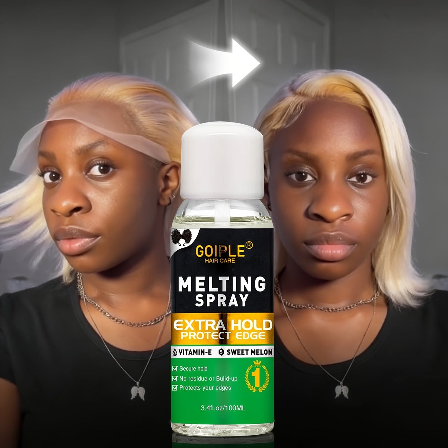 Wig Installation Kit in 9-Piece Glue or 14-Piece Styling Sets with Bands, Caps, Combs and Liquid Bottles