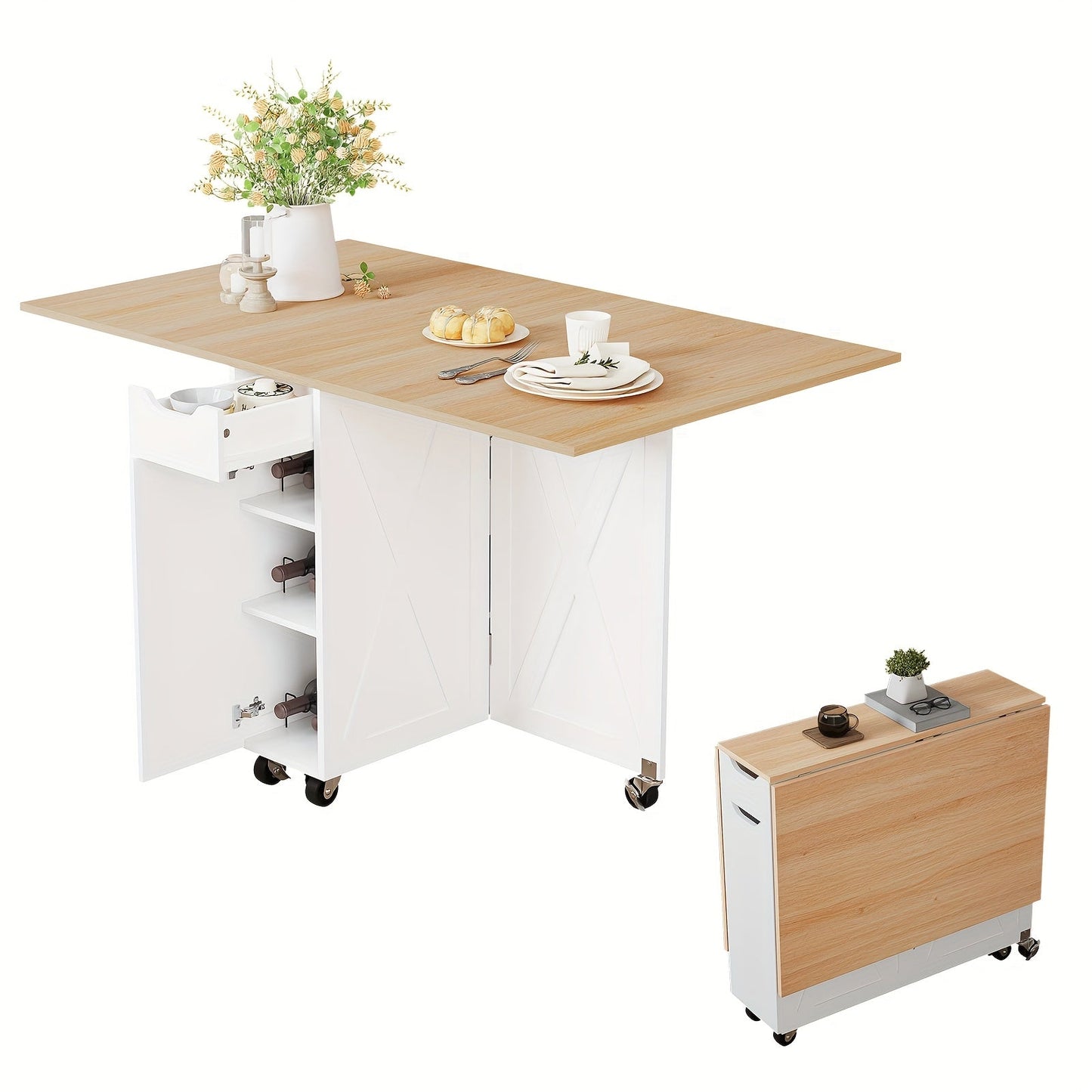 Dining Table shown in the Light Brown option