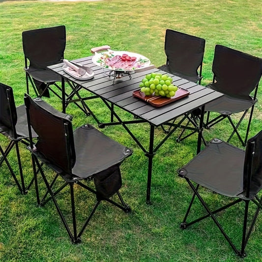Folding Camping Table with Adjustable Height and Carry Bag for Patio detail image