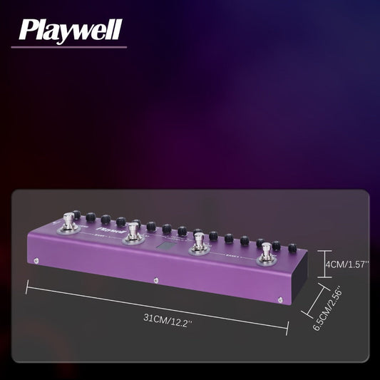 Guitar Effects Pedal, Wireless, Playwell, Multi for Electric Guitar Or Bass Tone Shaping detail image